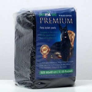 Пеленки BLACK Premium впитывающие с суперабсорбентом, 60x40 см (в наборе 10 шт)