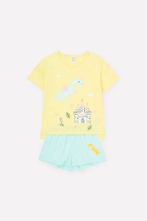 Пижама(Весна-Лето)+girls (бледно-желтый, светлый минт)