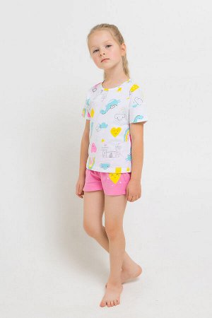 Пижама для девочки Crockid К 1535 жирафы на самокатах + нео-минт