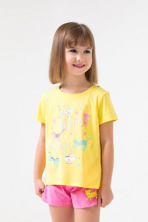 Пижама для девочки Crockid К 1557 желтый + розовый