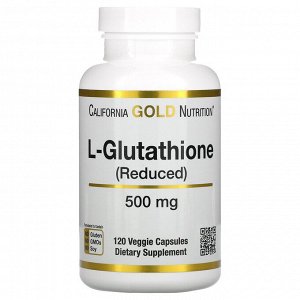 California Gold Nutrition, L-глутатион (восстановленный), 500 мг, 120 растительных капсул