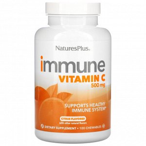 Nature&#039;s Plus, Immune Vitamin C, Citrus Flavored, 500 mg, 100 Chewables