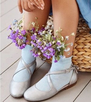 Детские носки орнамент цветы жаккард