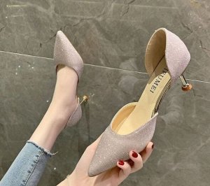 Женские блестящие туфли, цвет розовый