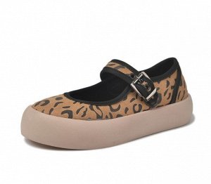 Женские туфли, цвет коричневый, принт "леопард"