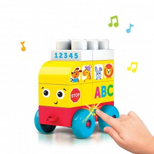 Конструктор детский Talky Blocks кнопочка Автобус 2824