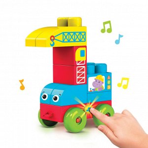 Конструктор детский Talky Blocks кнопочка Автокран 2827
