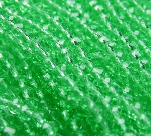 БП020НН23 Хрустальные бусины Светло-зеленый прозрачный 2х3 мм, 70-75 шт.