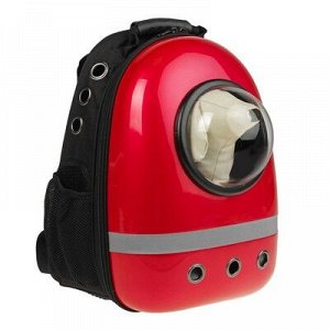 Рюкзак для переноски с окном для обзора и светоотражающей полосой, 32 x 26 x 44 см, красный