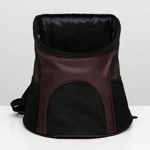 Рюкзак для переноски животныx, 31,5 x 25 x 33 см, коричневый