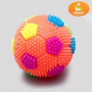 Мячик светящийся для собак "Футбол", 6,5 см, микс цветов