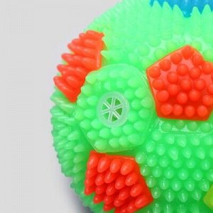 Мячик светящийся для собак "Футбол", 6,5 см, микс цветов
