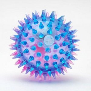 Мяч-дразнилка для собак игольчатый светящийся, 6 см, микс цветов
