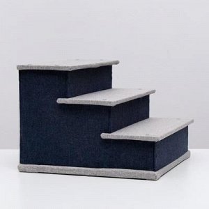 Домик-лесенка для животныx "Пижон", рогожка 44 x 44 x 31 см, серо-голубой