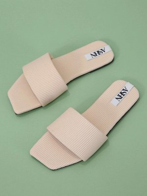 Минималистичные сандалии-шлепанцы с открытым носком