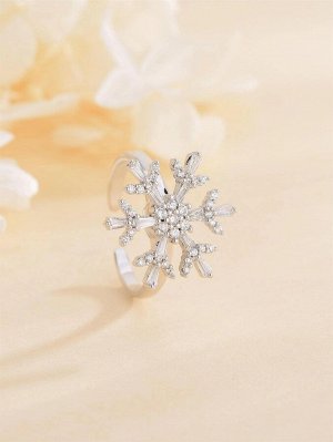 Вращающееся кольцо с декором снежинки