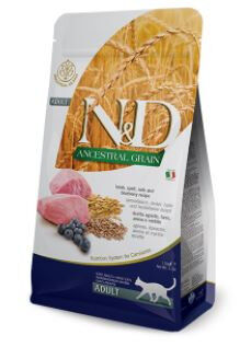 Farmina N&D Cat AG Adult Cat Lamb & Blueberry сухой низкозерновой корм для кошек Спельта/Овес/Ягненок/Черника 300г АКЦИЯ!