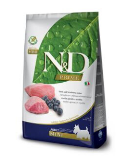 Farmina N&D Dog Prime Grain Free сухой беззерновой корм для собак мелких пород Ягненок/Черника 800гр