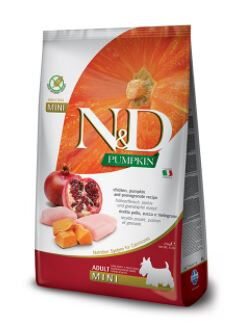 Farmina N&D Grain Free Pumpkin сухой беззерновой корм для собак мелких пород Курица/Гранат/Тыква 800гр