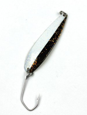 Блесна-колебалка JpFishing Salmon Trolling ST-114(7см, 4.2 гр, бело-черная, блестки, желтая)