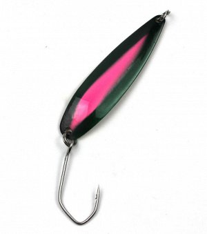 Блесна-колебалка JpFishing Salmon Trolling ST-115(7см, 4.2 гр, зеленая, розовое перо, желтая)