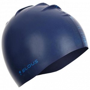 Шапочка для плавания Elous, EL010, силиконовая, штрихи, цвет синий