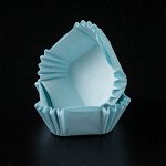 Капсулы для конфет голубые квадрат. 35*35 мм, h 25 мм, 15-20 шт.