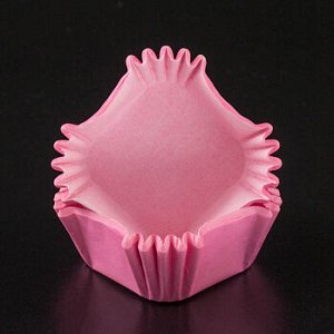 Капсулы для конфет розовые квадрат. 43*43 мм, h 24 мм, 25 шт.