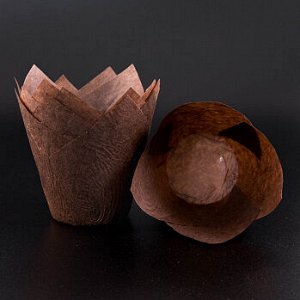 Форма-тюльпан для выпечки коричневая 80*50, 20 шт