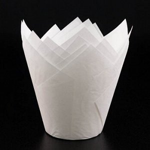 Форма-тюльпан для выпечки Белая 80*50 мм, 20 шт