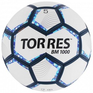 Мяч футбольный TORRES BM 1000, PU, термосшивка, 32 панели, размер 5