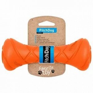 PitchDog Игровая гантель для апортировки, длина 19 см, диаметр 7 см, оранжевая