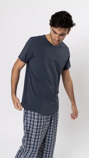 Комплект футболка/брюки:муж. МОДЕЛЬ 1. Холодная сталь/Синий