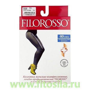 Колготки Velour "Filorosso", 1 класс, 40 den, размер 4, черные, компрессионные лечебно-профилактические 9528