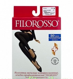 Лосины Velour "Filorosso", 1 класс, 80 den, размер 9, черные, компрессионные лечебно-профилактические 6336