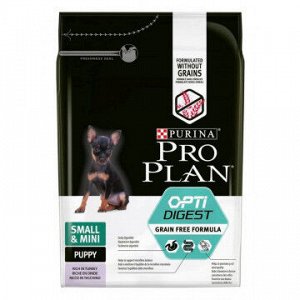 Pro Plan Small Puppy Optidigest Grain Free Formula сухой корм для щенков мелких пород Индейка 2,5кг АКЦИЯ!