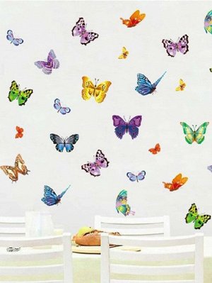Наклейка на стену с принтом бабочки