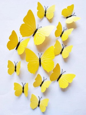 12шт наклейка на стену в форме бабочки 3D