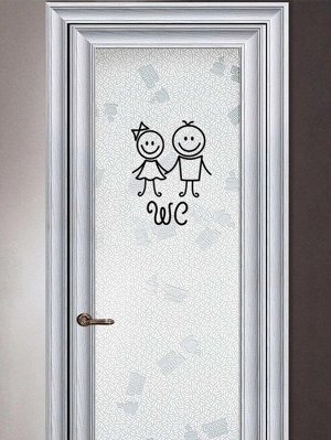 Наклейка на дверь с мультипликационным принтом