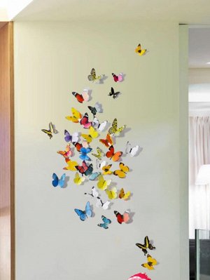 Наклейка на стену в форме бабочки 1 компл.