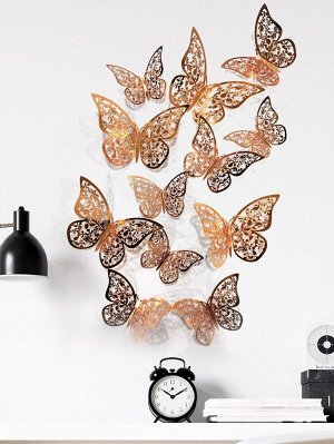12шт наклейка на стену в форме бабочки
