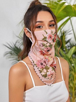Маска-шарф для защиты лица с цветочным узором