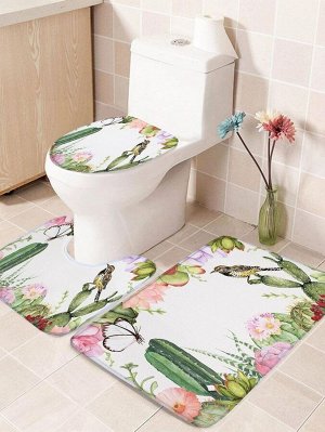 1шт нескользящий коврик для ванной с принтом кактуса
