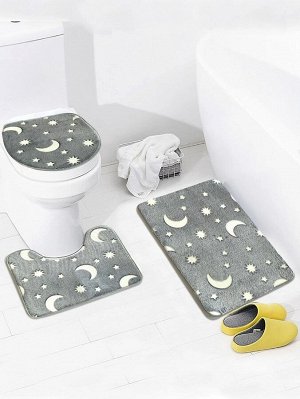 1шт коврик для ванной с принтом луны и звезды
