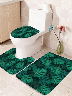 1шт нескользящий коврик для ванной с принтом листьев