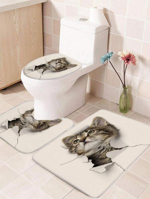 Коврик для ванной с рисунком кошки 3D 1шт