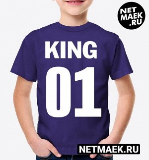 Детская Футболка с надписью KING 01, цвет фиолетовый