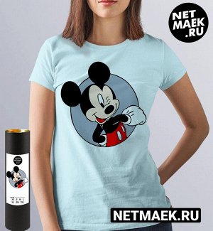 Женская футболка с принтом mickey mouse, цвет голубой