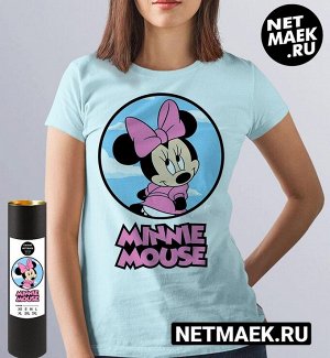 Женская футболка с логотипом minnie mouse, цвет голубой