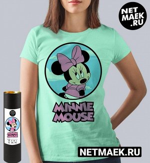 Женская футболка с логотипом minnie mouse, цвет ментол